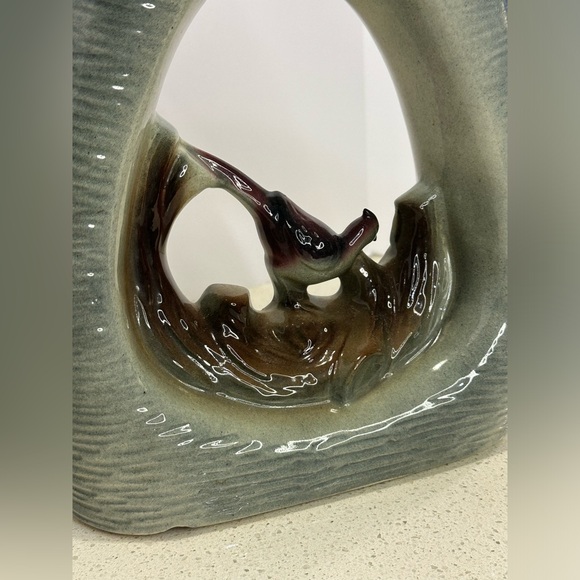 Vintage 1950s MCM Texans Inc Ceramic Teardrop Double Illuminated Table Lamp - Picture 5 of 13